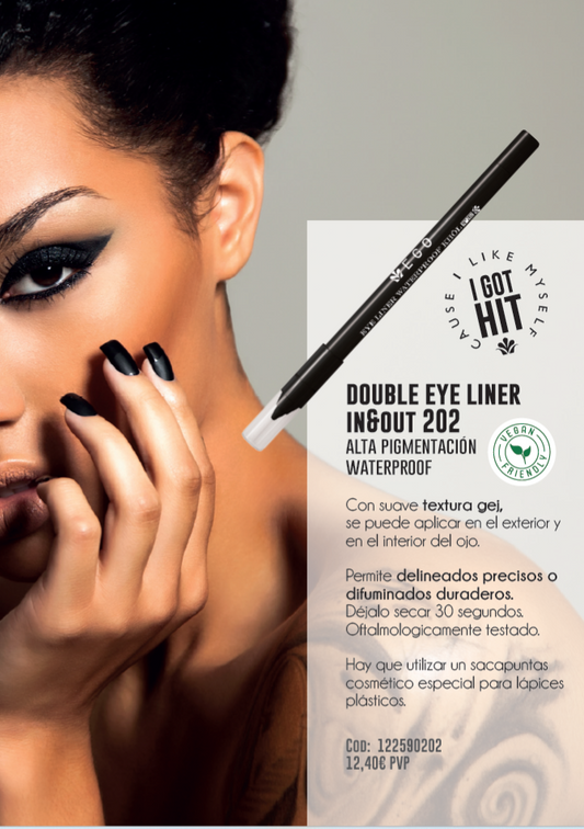 Double eye Liner in&out 202 alta pigmentación Waterproof