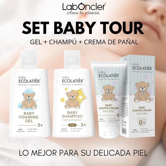 ECOLATIER SET BABY TOUR (Champú Bebé + Gel Bebé + Crema Pañal)
